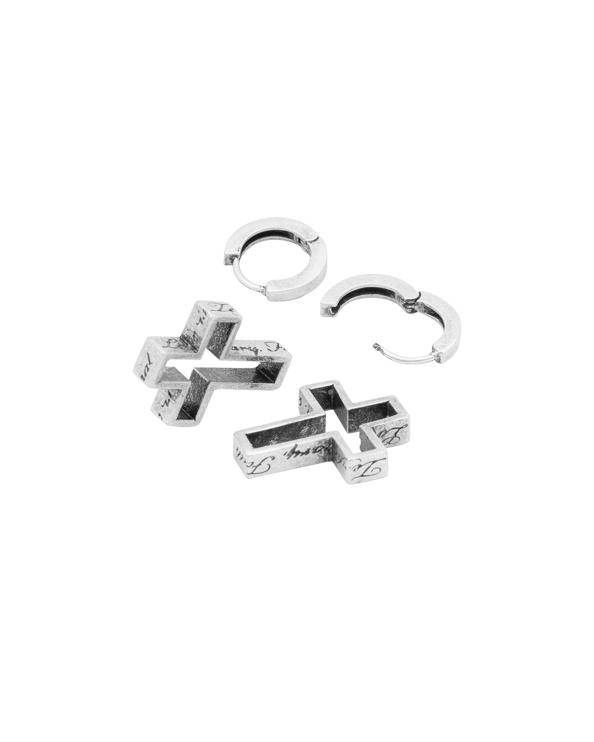 3D Cross 925 Silver Earrings - Image 4