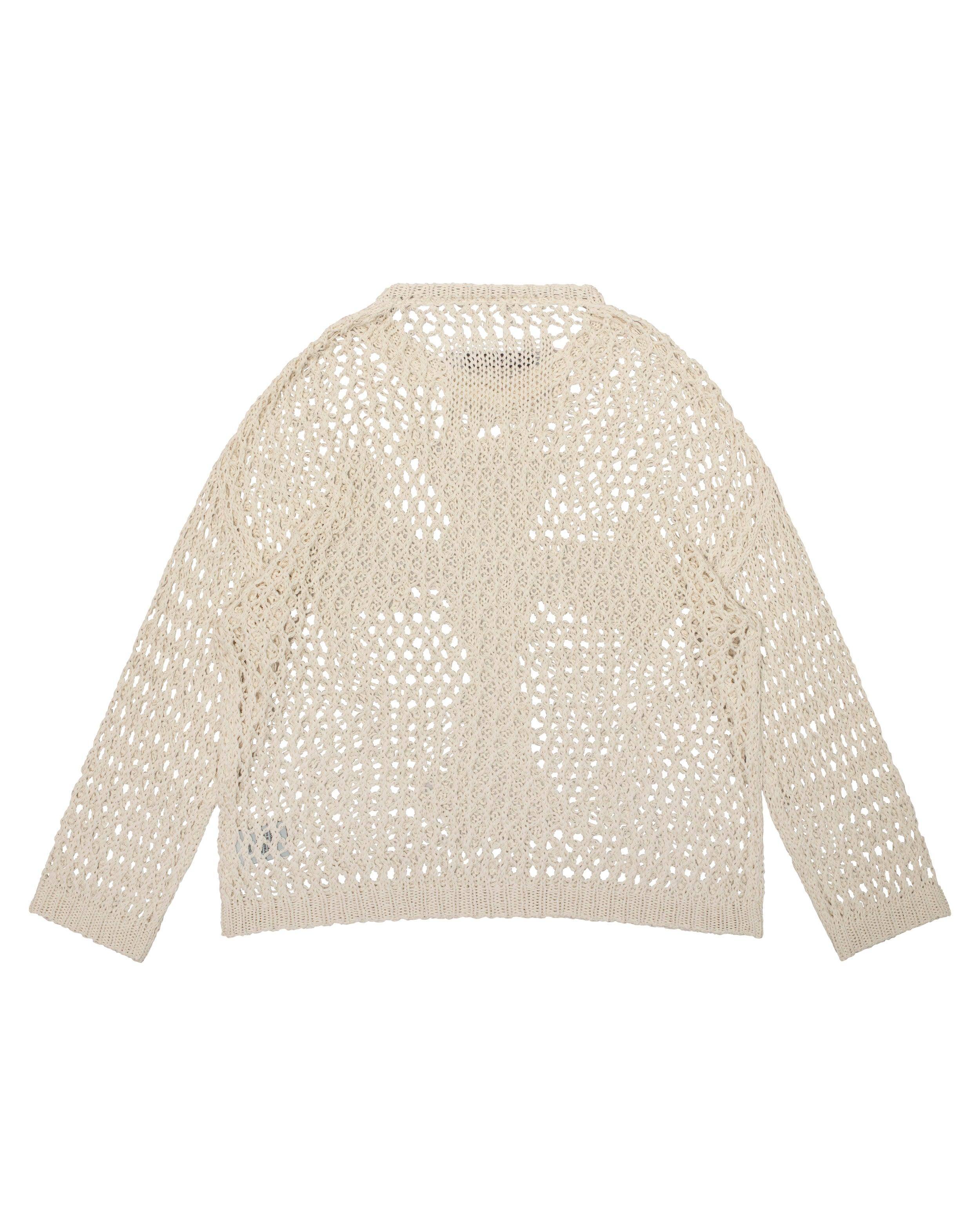 Beige Cross Net Sweater - Image 3